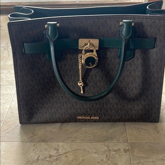 Michael Kors Handbags - Michael Kors Green and Brown Handbag